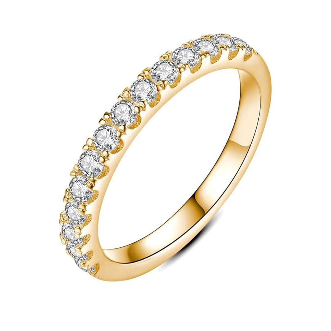 Mich | 18K Gold Moissanite Wedding Band