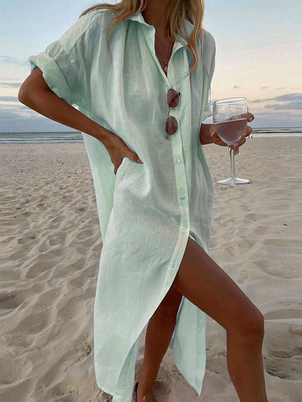 Conna | Simple Maxi Shirt Dress