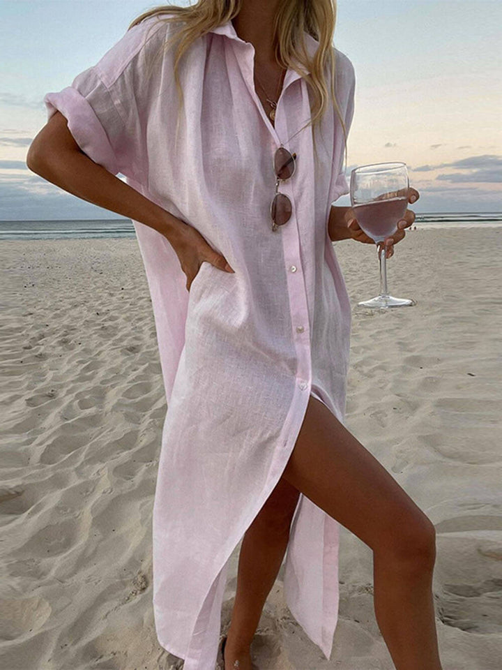 Conna | Simple Maxi Shirt Dress