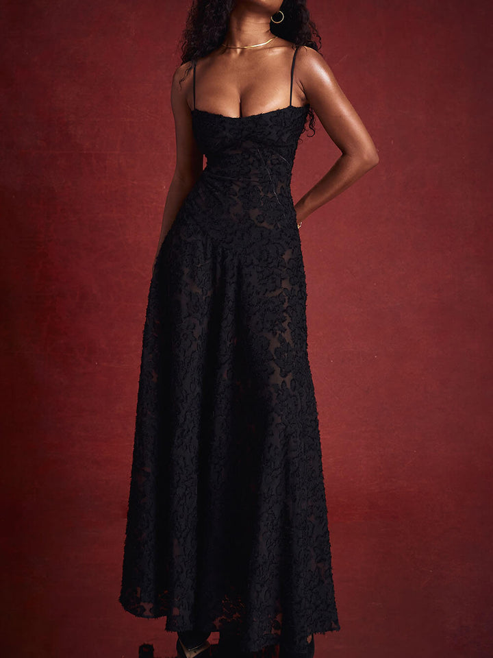 Seraphina | Floral Lace Back Maxi Dress
