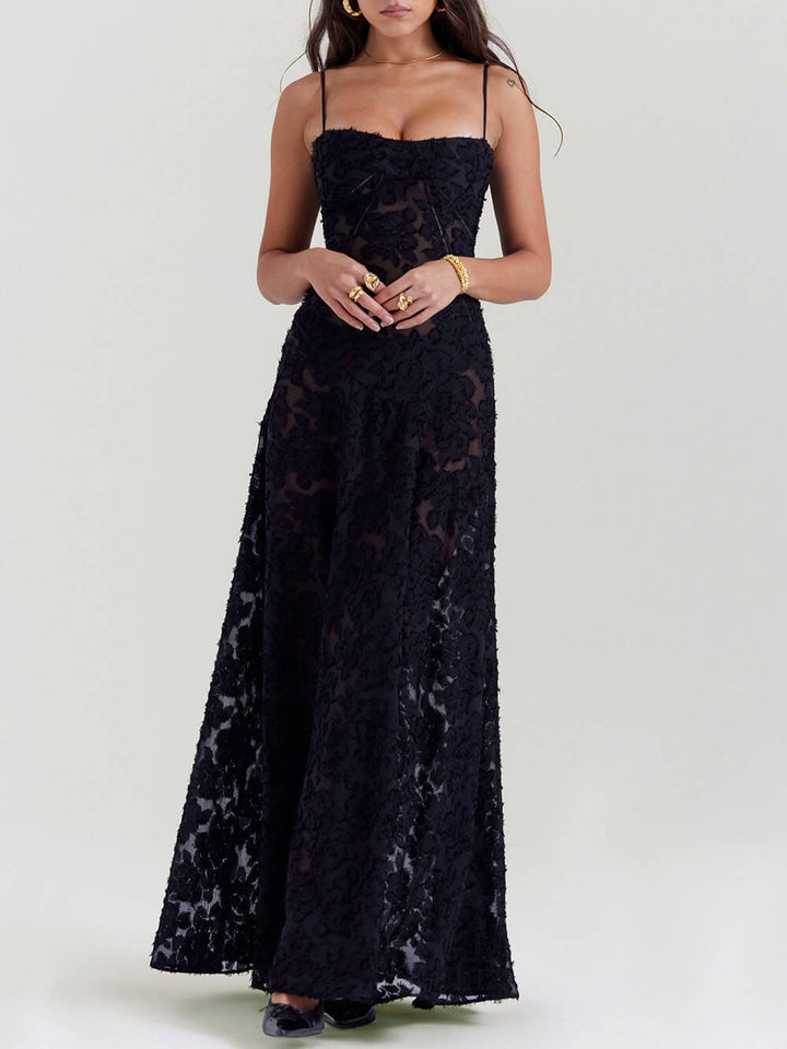 Seraphina | Floral Lace Back Maxi Dress