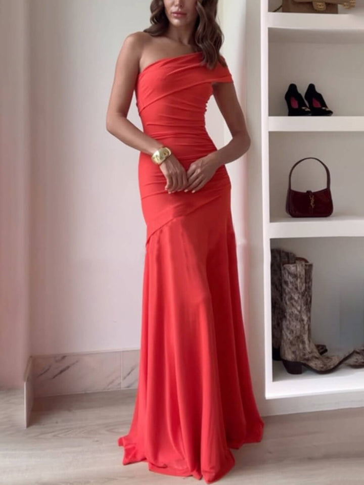 Sienna | Mesh Off-Shoulder Ruched Maxi Dress