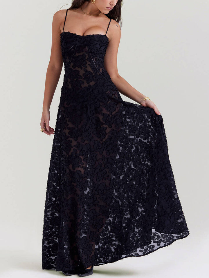 Seraphina | Floral Lace Back Maxi Dress