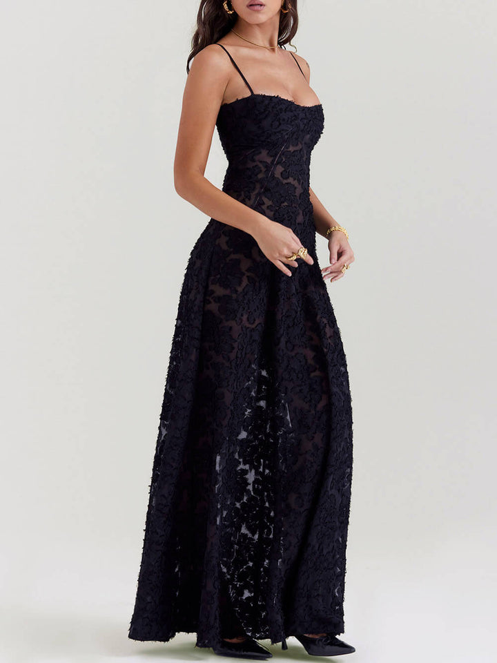 Seraphina | Floral Lace Back Maxi Dress