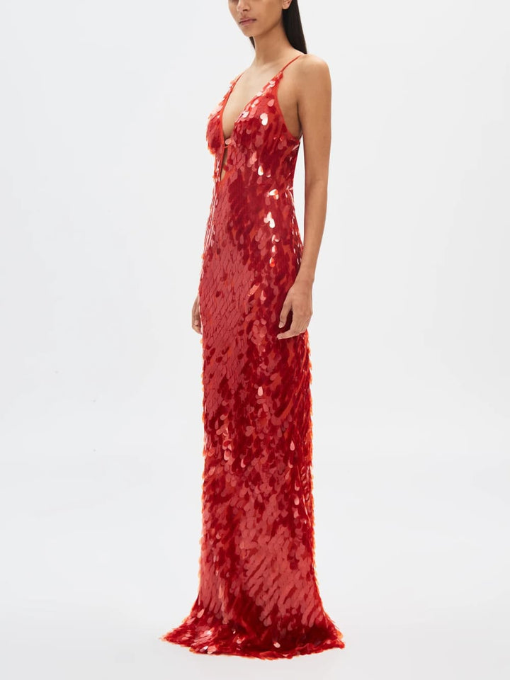 Red Sapphire | Sequin Maxi Dress