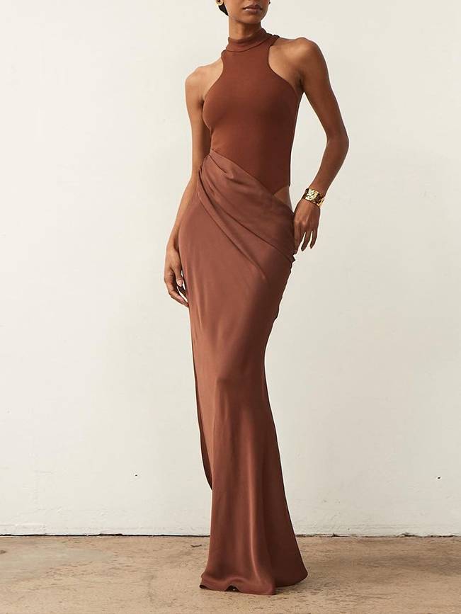 Alessia | Slim-Fit Hollow-Out Maxi Dress