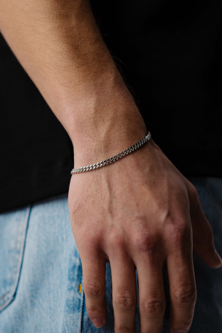 Cuban |Cuban Link Bracelet 4mm (Silver)