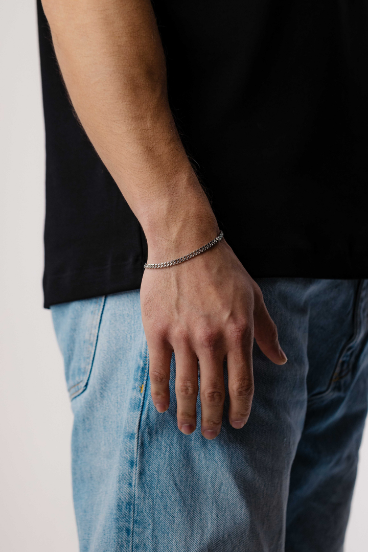 Cuban |Cuban Link Bracelet 4mm (Silver)