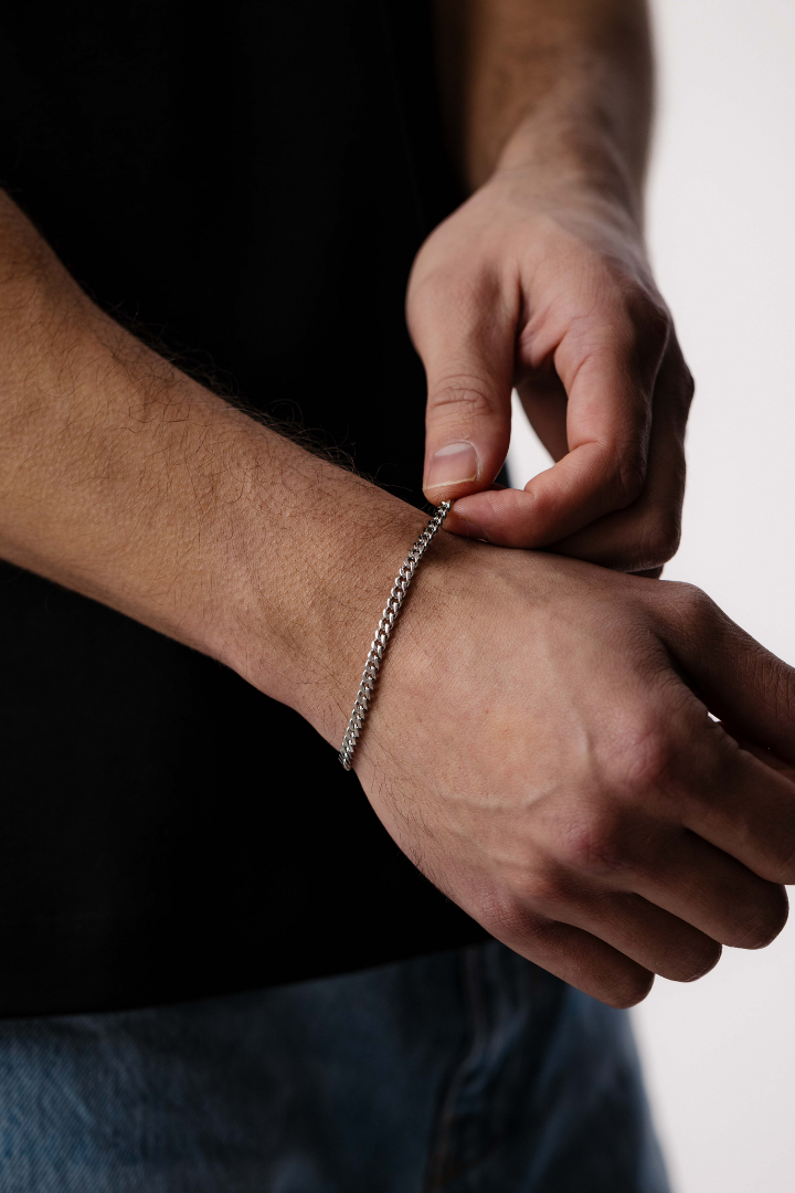 Cuban |Cuban Link Bracelet 4mm (Silver)
