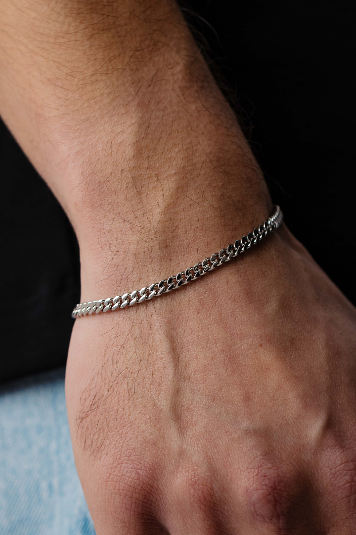 Cuban |Cuban Link Bracelet 4mm (Silver)
