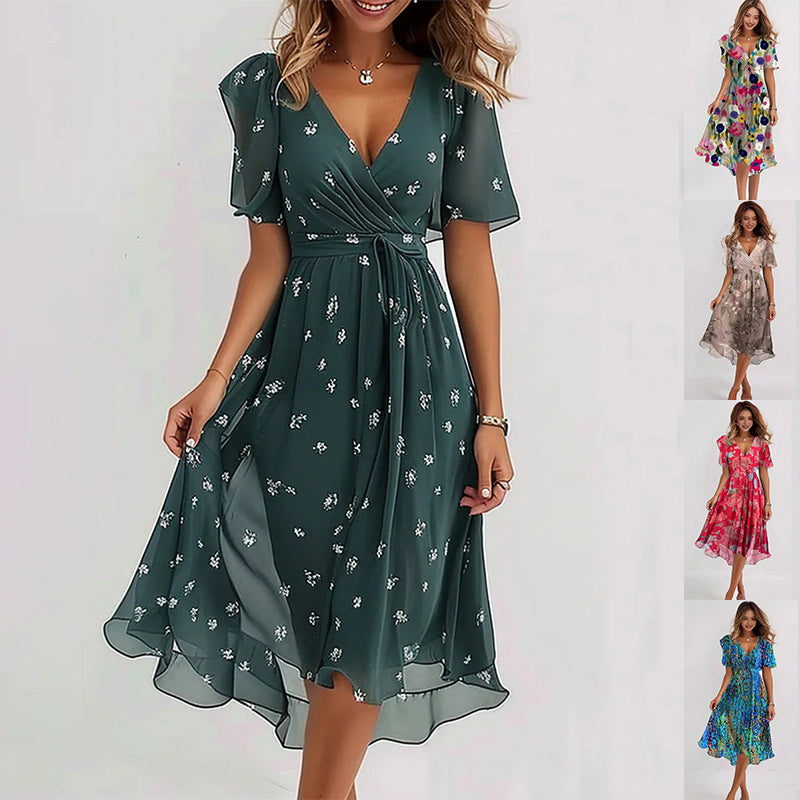 Lina | Elegant Short Sleeve Dress