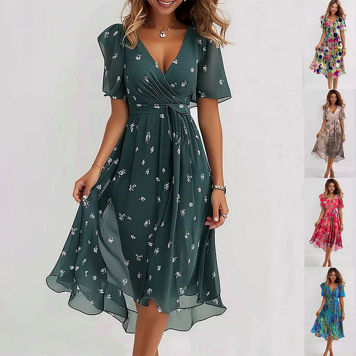 Lina | Elegant Short Sleeve Dress