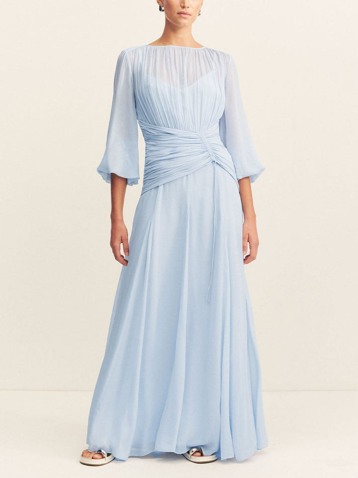 Emilia | High Neck Balloon Sleeve Maxi Dress