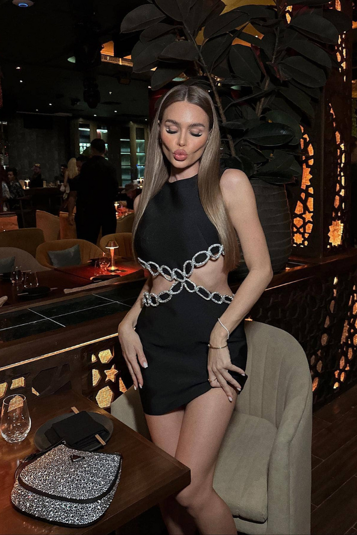 Milla | Black Diamond Mini Dress