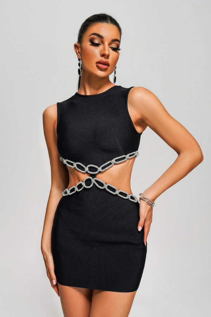 Milla | Black Diamond Mini Dress