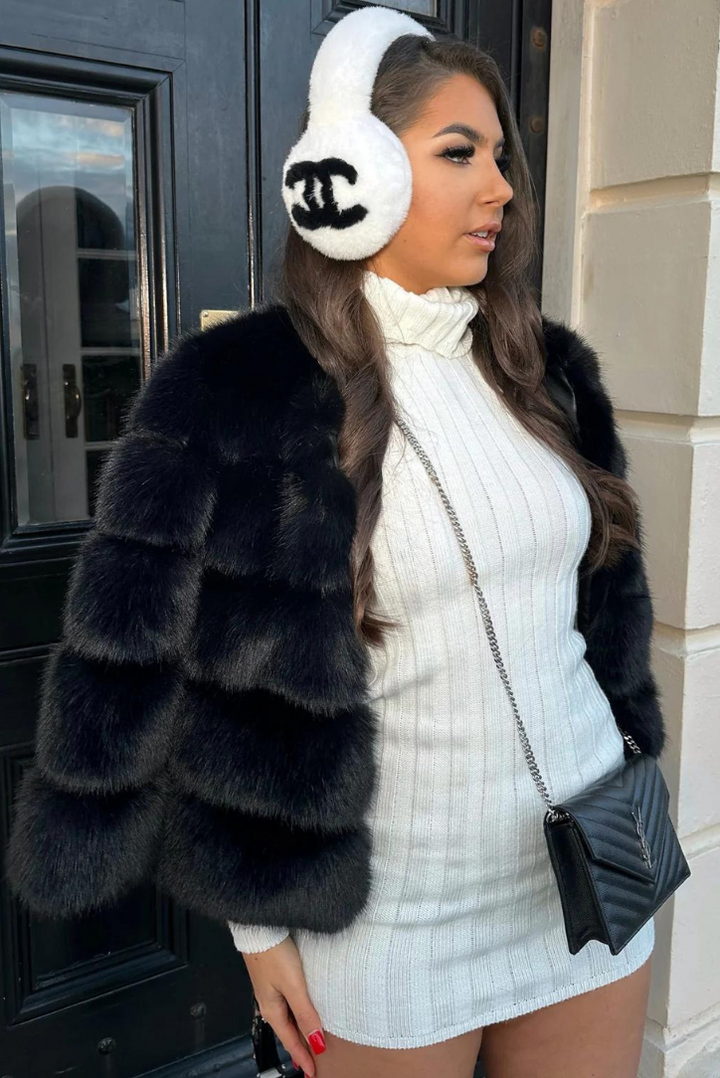 Vogue | Black Faux Fur Coat