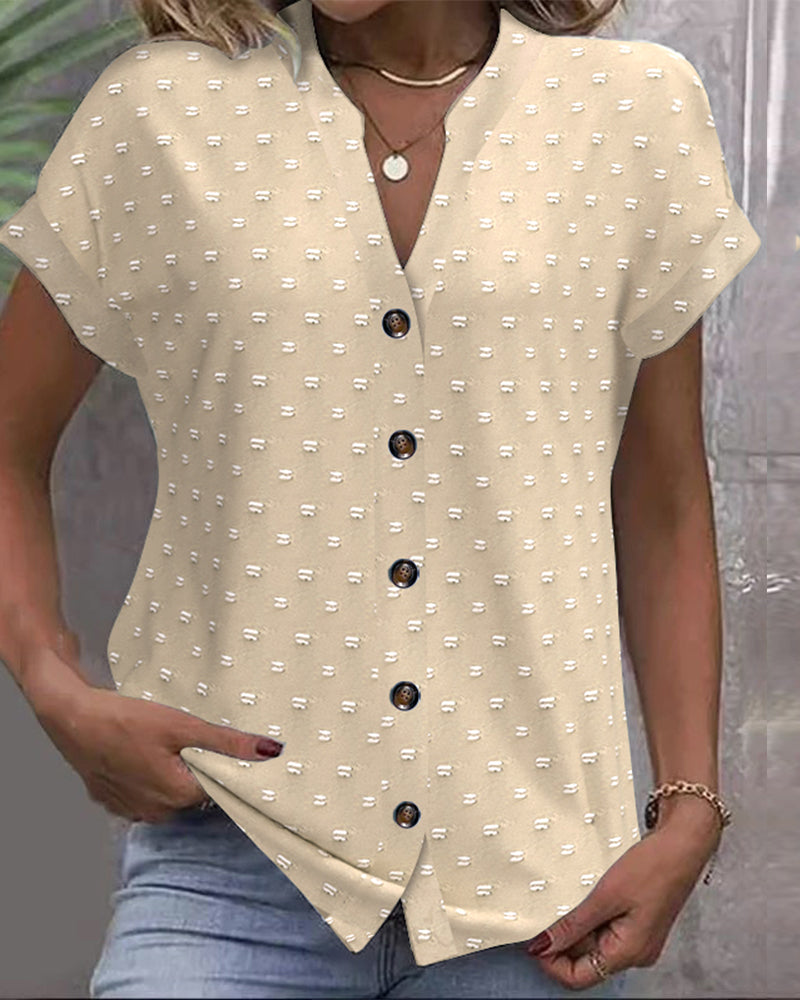 Nariya | Button Down V-Neck Shirt