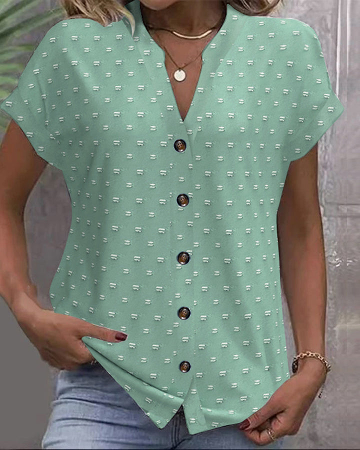 Nariya | Button Down V-Neck Shirt