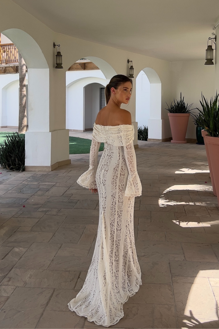 Georgette | Ivory Lace Maxi Dress
