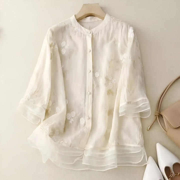 Mila | Embroidered Cotton Top