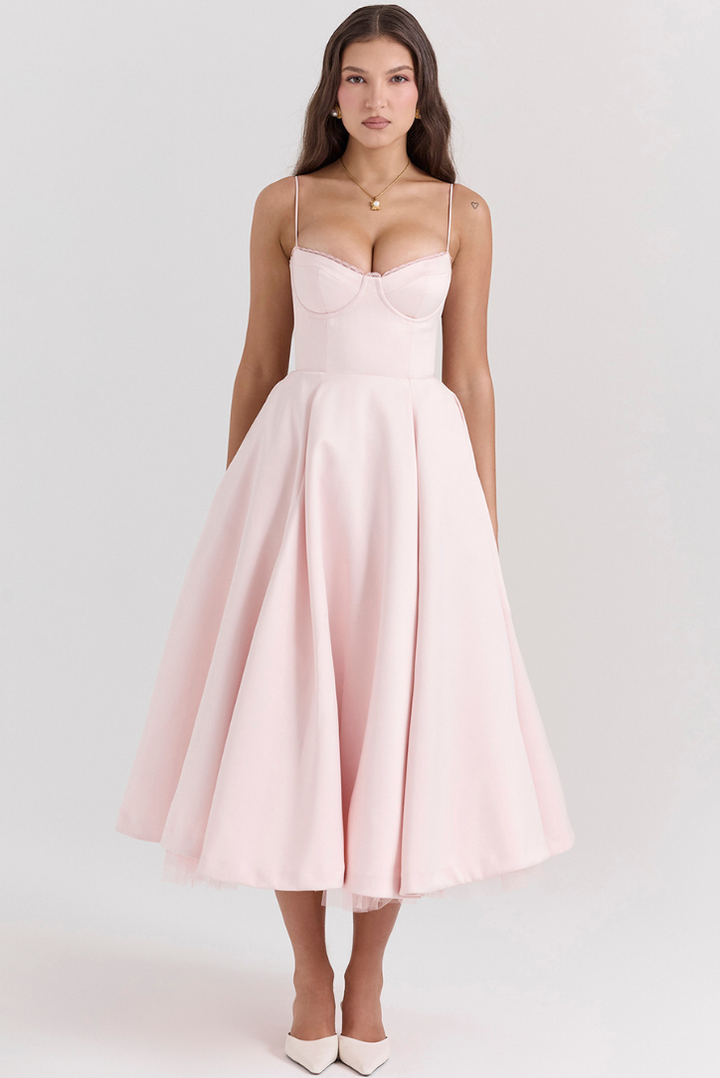 Cindy | Pink Midi Dress