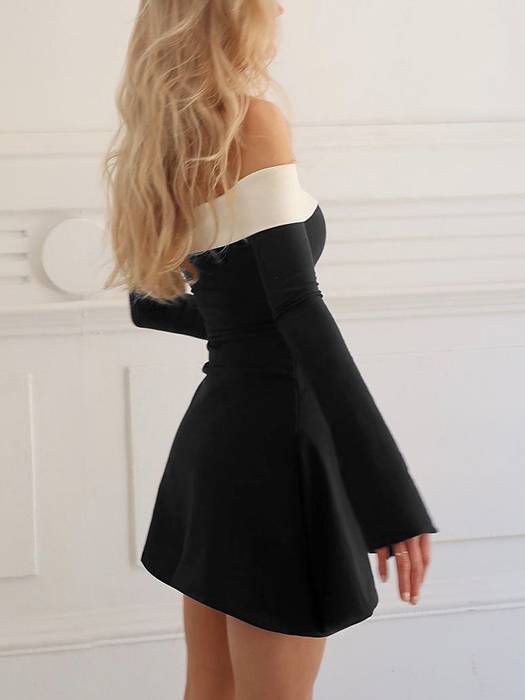 Harper | Color Block Off-Shoulder Short Dress