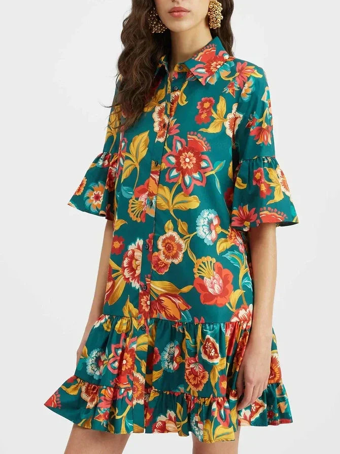 Grace | Unique Floral Print Mini Dress