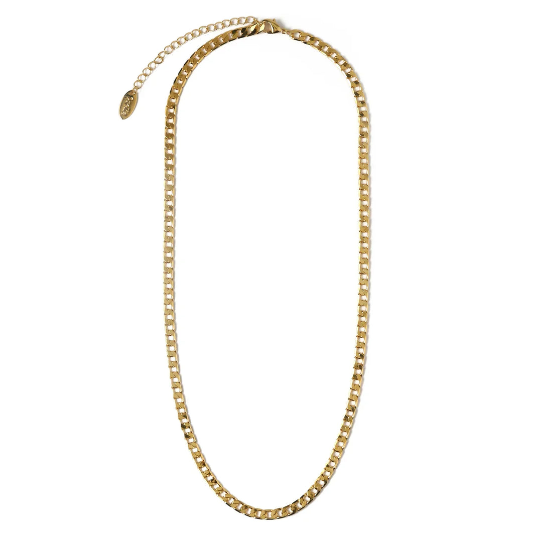 Vien | 16K Gold Flat Link Curb Chain Necklace