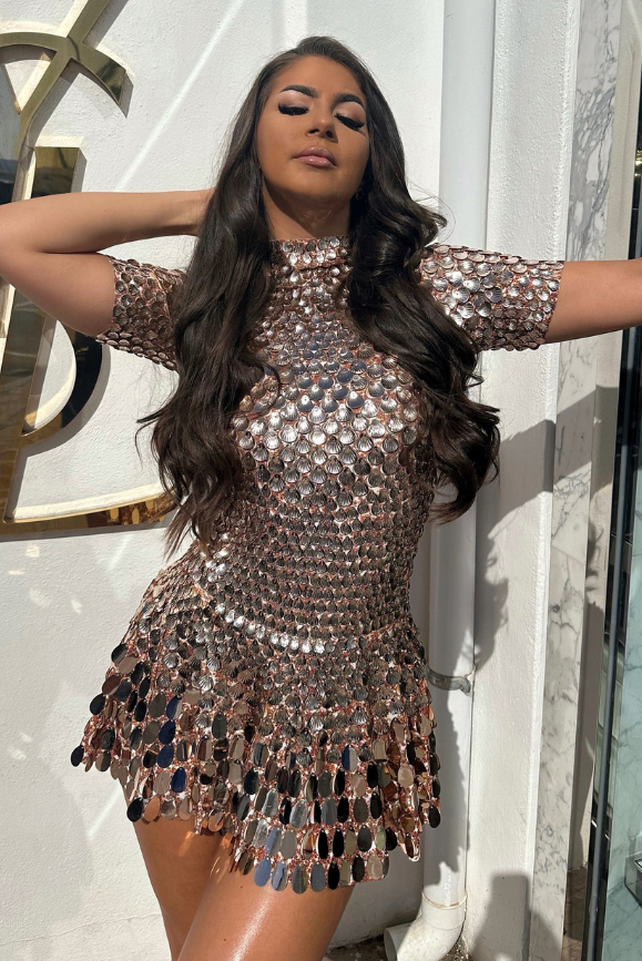 Athena | Champagne Mini Dress