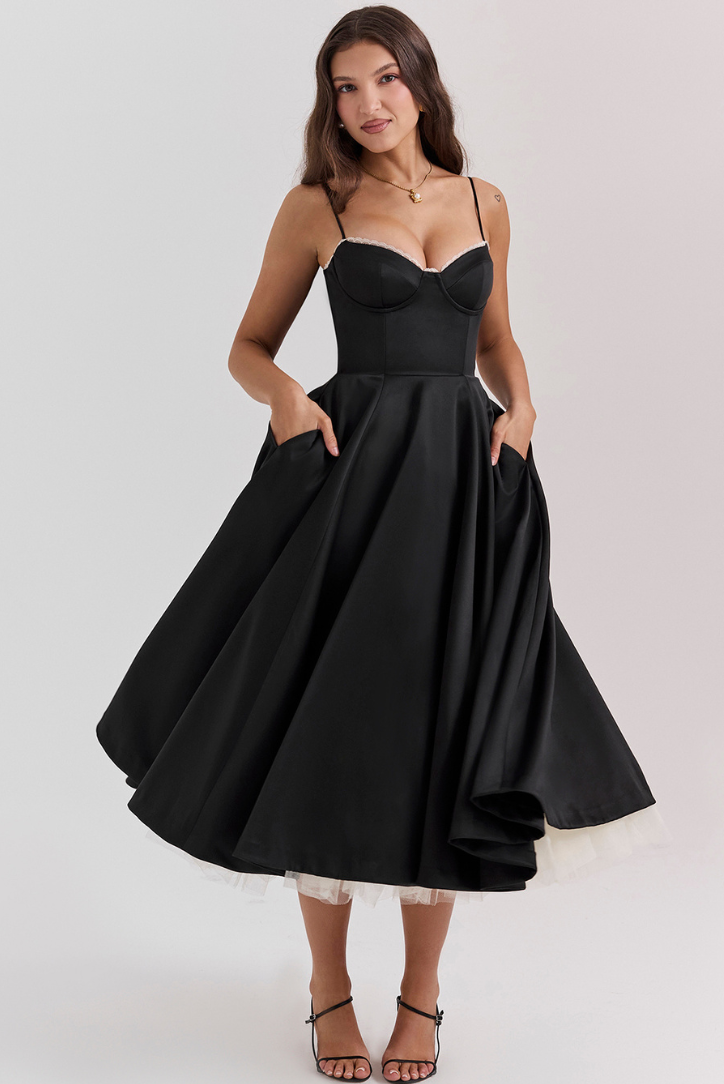 Cindy | Midi Dress Black