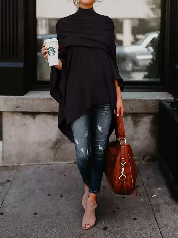 Maureen | Asymmetrical High-Neck Top
