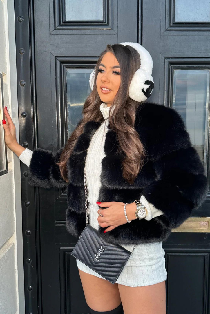 Vogue | Black Faux Fur Coat
