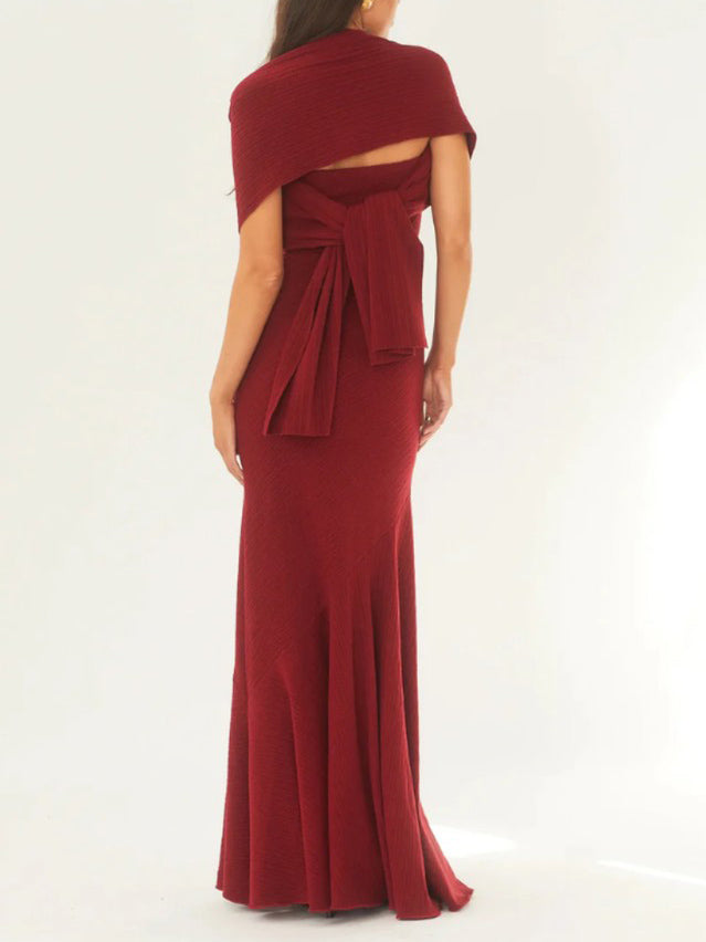 Adriana | Strapless One-Shoulder Fishtail Maxi