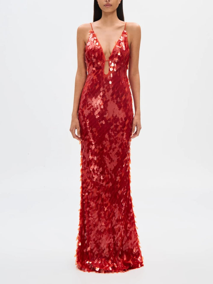 Red Sapphire | Sequin Maxi Dress