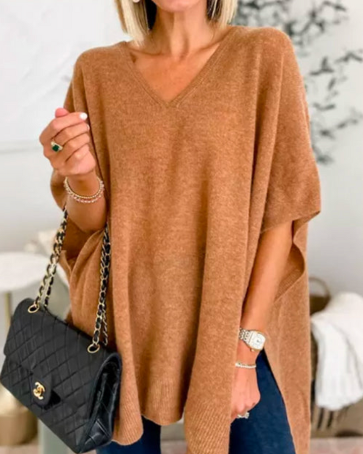 Erica | V-neck Poncho Sweater