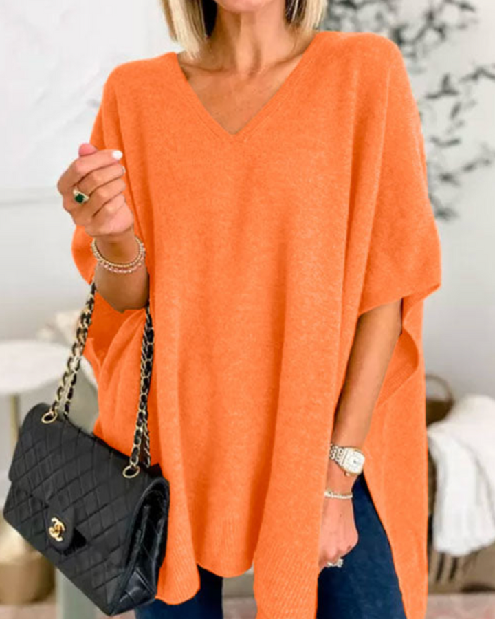 Erica | V-neck Poncho Sweater