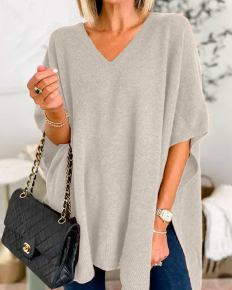 Erica | V-neck Poncho Sweater