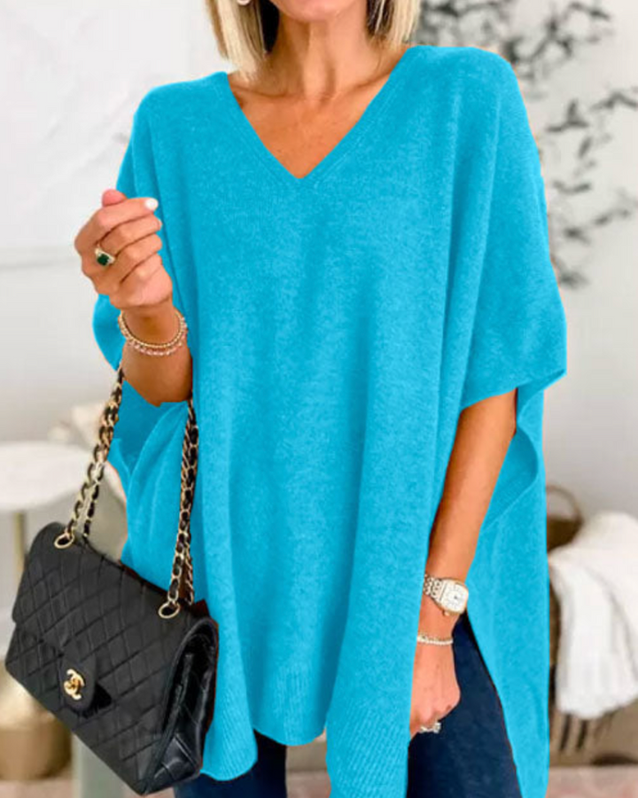 Erica | V-neck Poncho Sweater
