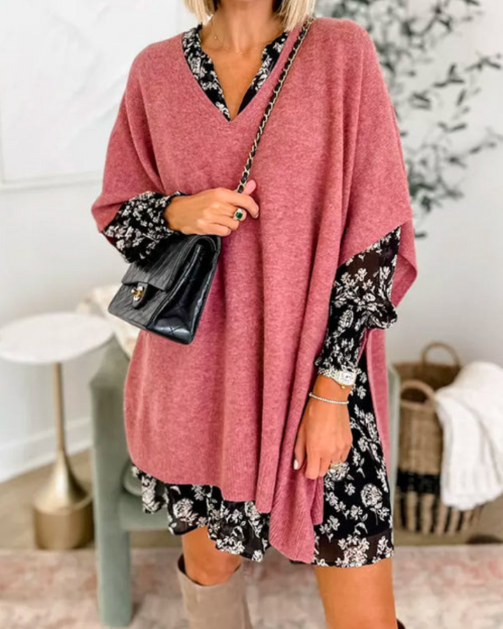 Erica | V-neck Poncho Sweater