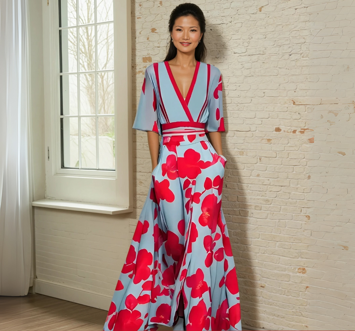 Evie | Elegant Dress With Flower Pattern