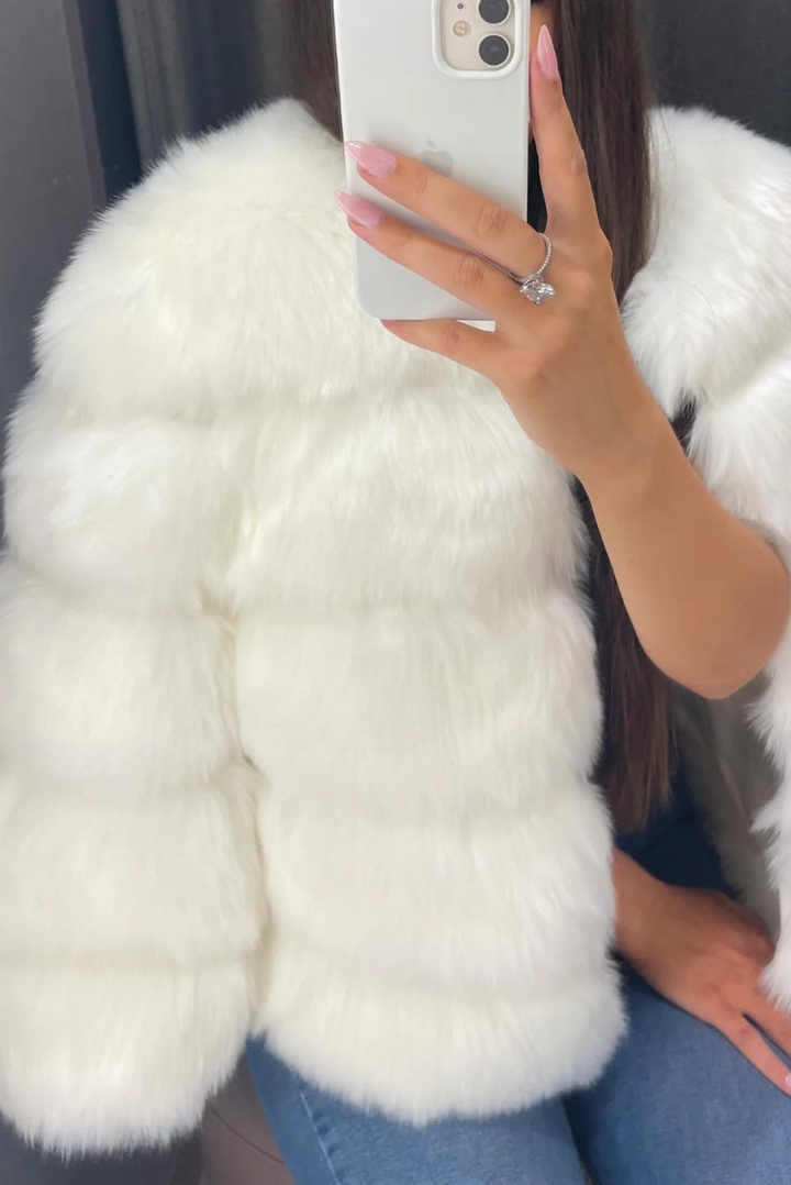 Vogue | White Faux Fur Coat