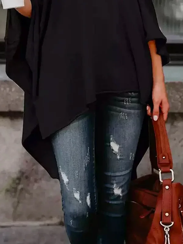 Maureen | Asymmetrical High-Neck Top