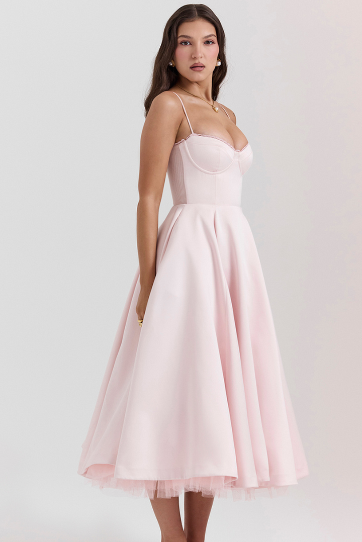 Cindy | Pink Midi Dress
