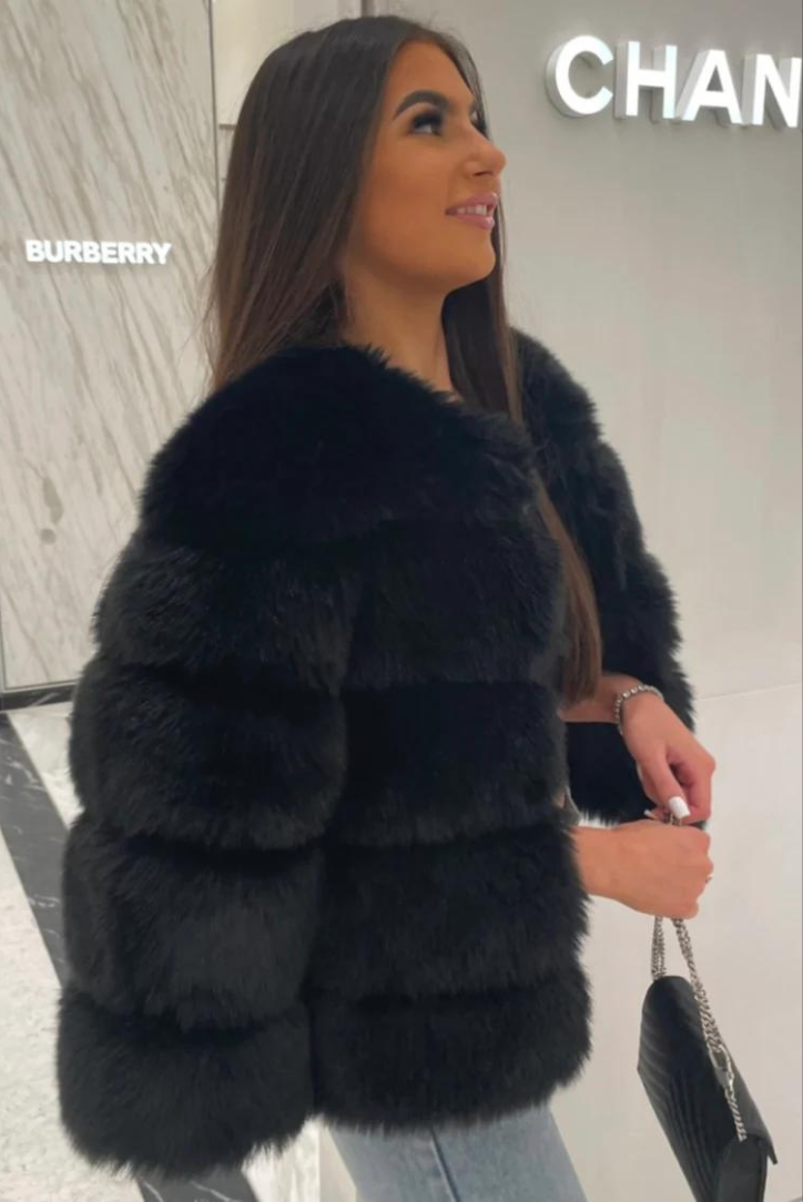 Vogue | Black Faux Fur Coat