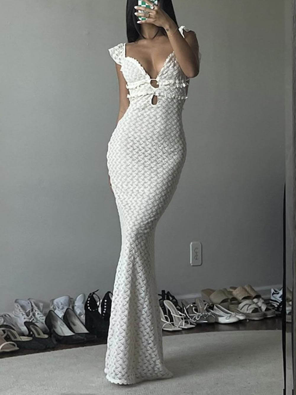 Isadora | Elegant Lace-Up Backless Maxi Dress