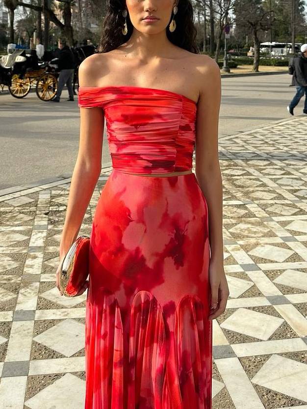 Vivienne | Printed Tube Top & Skirt Set