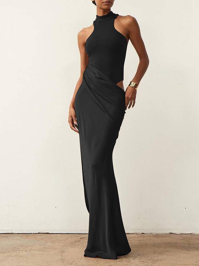 Alessia | Slim-Fit Hollow-Out Maxi Dress
