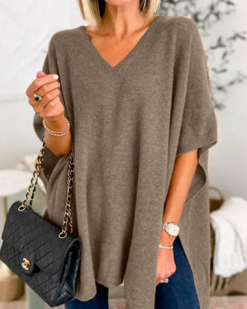 Erica | V-neck Poncho Sweater