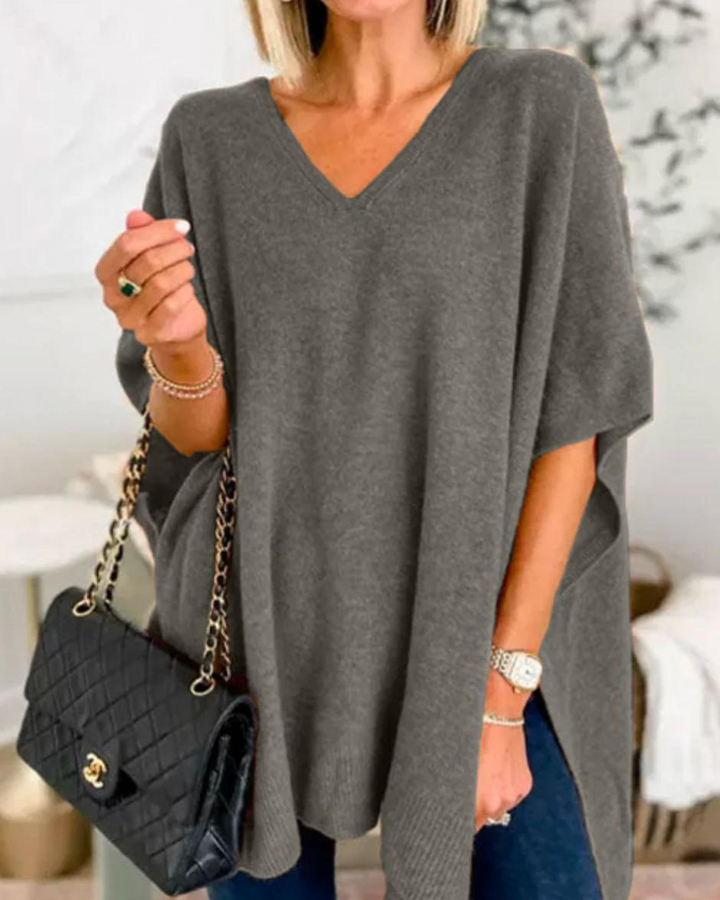 Erica | V-neck Poncho Sweater