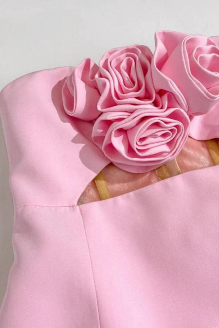 Elanore | Pink Floral Mini Dress